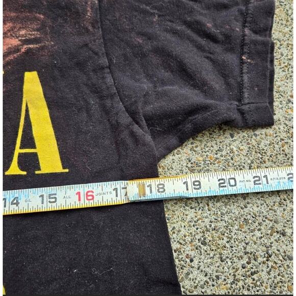 Y2k Nirvana Smiley Face Bleach Dyed Black Tee T Shirt Adult Size Medium Kurt - Picture 3 of 4